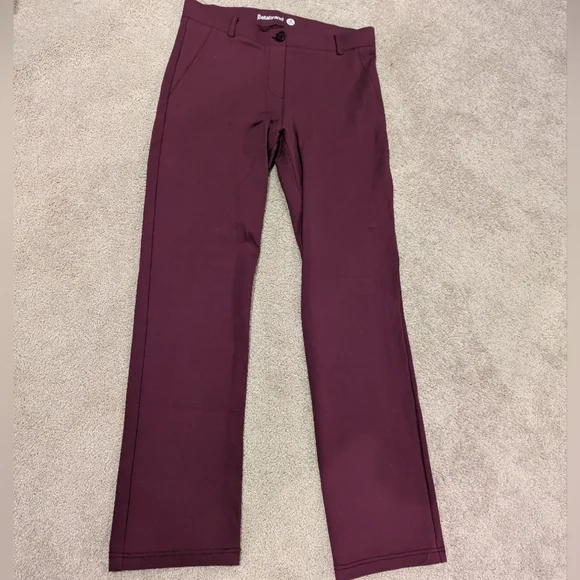 Betabrand Women's Medium Petite Two-Pocket Dress Pant Yoga Pant Bootcut Plum - Picture 3 of 4